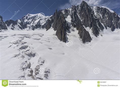 The Beautiful Majestic Scenery Of The Mont Blanc Massif Alps Stock