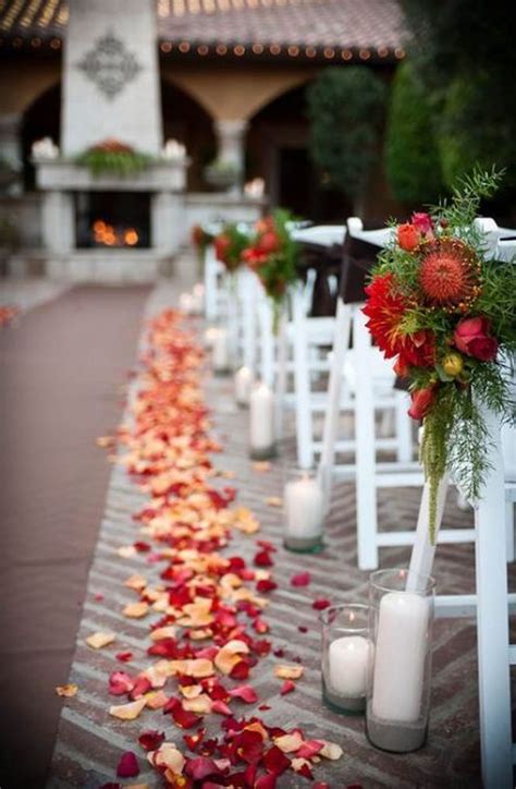 54 delightful fall wedding aisle decoration ideas to love candles wedding ceremony rose