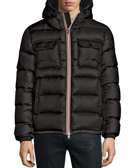 Moncler markalı tüm ürünler beymen'de! Lyst - Moncler Morane Logo-stripe Down Jacket in Black for Men