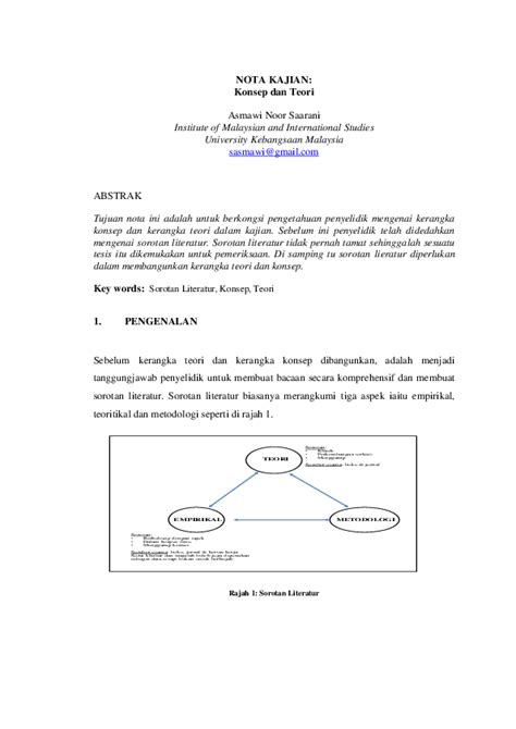 Doc Kerangka Konsep Dan Teori Asmawi Noor Saarani