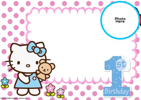 Free Hello Kitty 1st Birthday Invitation Template Download Hundreds