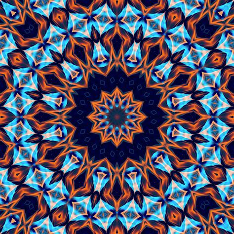 Blue Orange Crystals Mandala Digital Art By Yulia Kazansky Fine Art