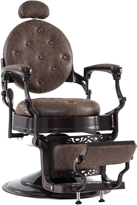 Barberpub Heavy Duty Metal Vintage Barber Chair All Purpose Hydraulic Recline Salon Beauty Spa