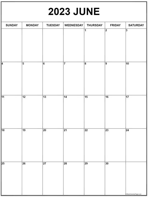 June Fillable Calendar 2023