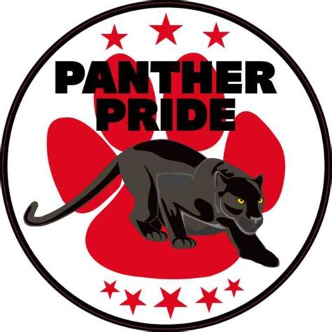 5in X 5in Red Paw Print Panther Pride Sticker