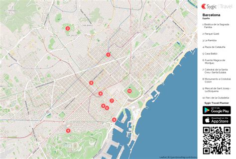 Barcelona Mapa Turístico Para Imprimir Sygic Travel