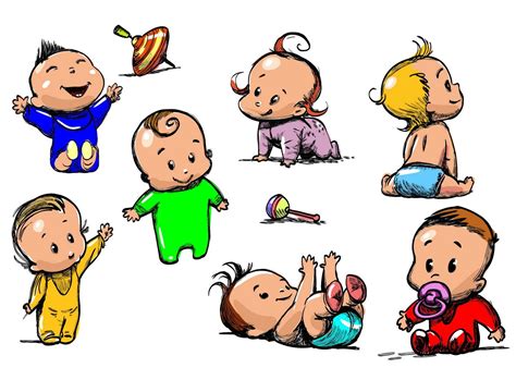Cartoon Baby Icons Baby Icon Baby Cartoon Kids Vector