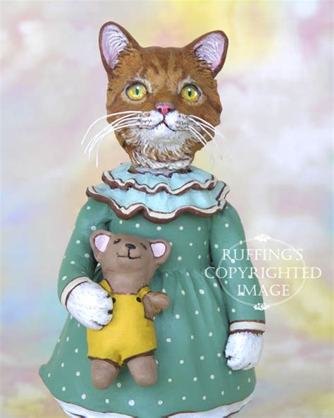 Suzannah The Ginger Tabby Cat Original One Of A Kind Folk Art Doll Figurine By Max Bailey