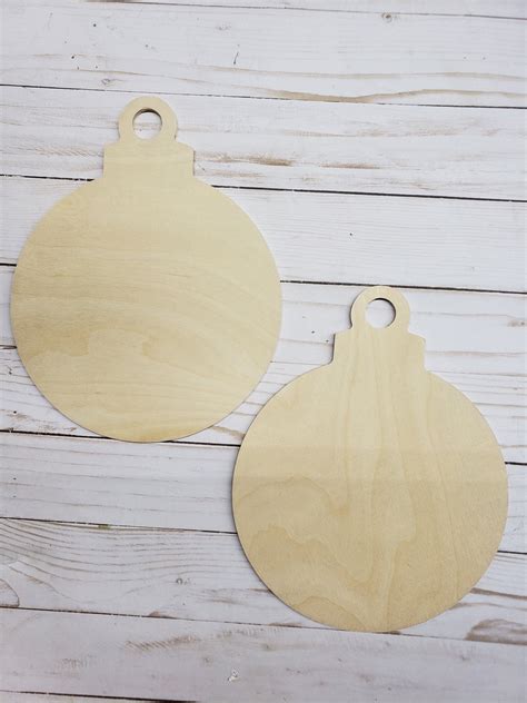 Round Wooden Ornament 95x75 Inches Set Of 2 Unfinished Etsy