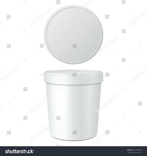 white food plastic tub bucket container stock vector royalty   shutterstock