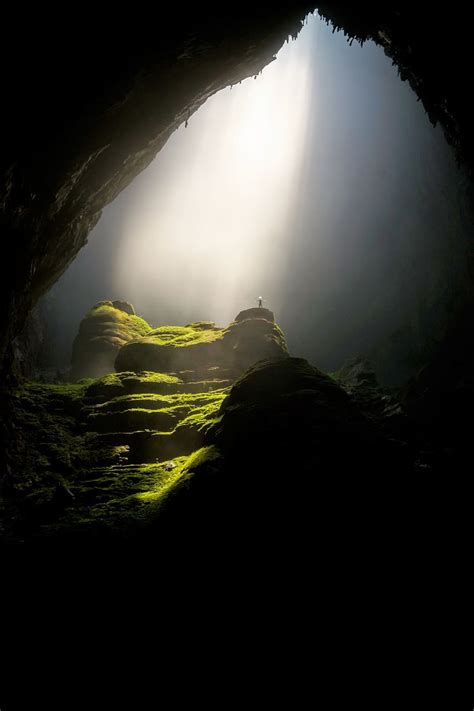 Nature Cave Underground Shadows Light Rays Lush Vegetation