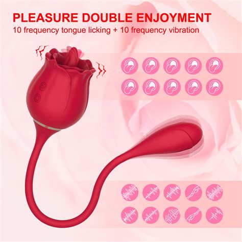 Speeds Rose Tongue Licking Vibrator For Women Rechargeable Silicone Clitoris Stimulator