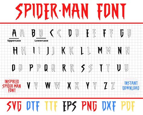 Spiderman Font Spiderman Font Svg Spiderman Svg Spiderman Etsy