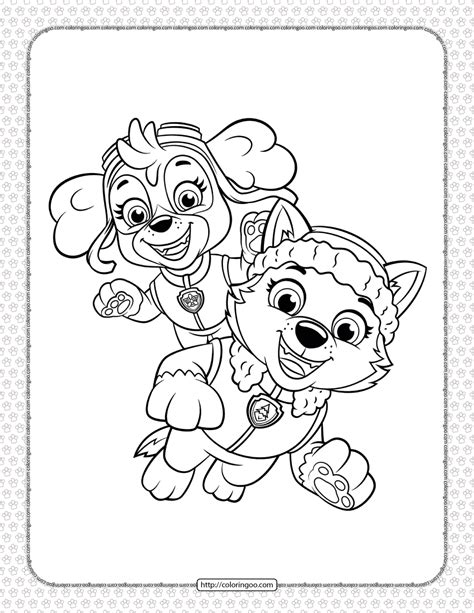 Paw Patrol Skye And Everest Coloring Page Baby Coloring Pages Paw