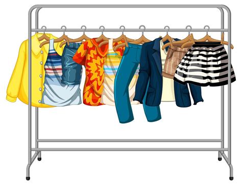Many Clothes Hanging On A Clothes Rack 1447182 Vector Art At Vecteezy