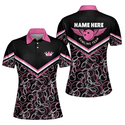 Lasfour Custom Bowling Shirts For Women Pink And Black Bowling Shirt