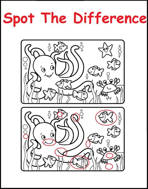 Spot The Difference Printable Worksheets For Kids Free Pdf Spot The