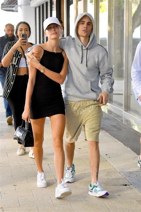 hailey bieber looks great in a black mini dress as she steps out for lunch with justin bieber in
