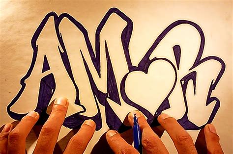Letras Escritas Con Dibujos Graffitis De Amor Dibujos De Amor
