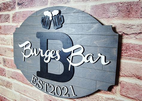 Personalised Wooden Home Bar Sign Wooden Shed Sign Home Pub Etsy