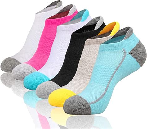 Heatuff Womens Low Cut Ankle Athletic Socks Cushioned Running No Show Breathable Tab Sock 6 Pack