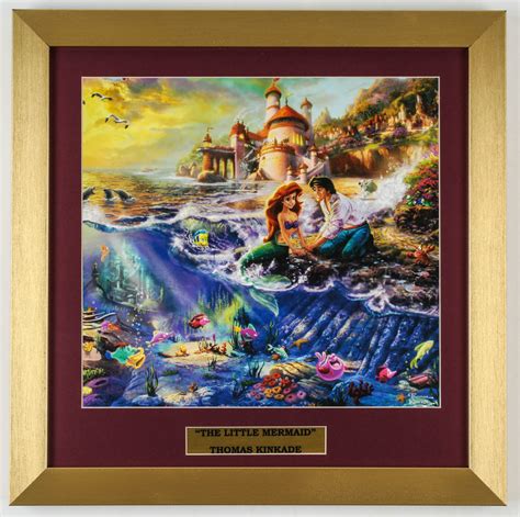 Thomas Kinkade Walt Disneys The Little Mermaid 16x16 Custom Framed