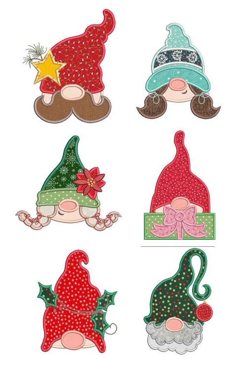 Christmas Gnome Peekers Christmas Gnome Machine Embroidery Designs