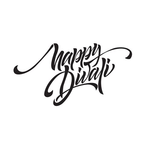 Handwritten Lettering Type Composition Of Happy Diwali Vector