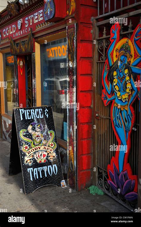 Pierce And Tattoo Shop At Haight Ashbury San Francisco Ca Stock Photo