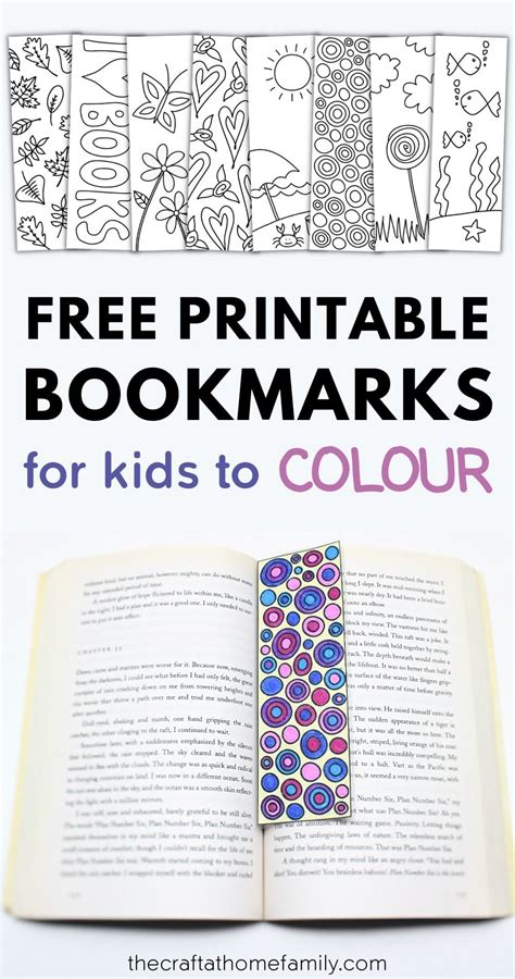 8 Cute Free Printable Bookmarks To Colour For Kids And Adults