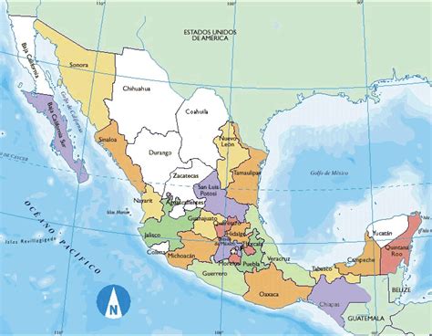 Mapa Político De México México La Red