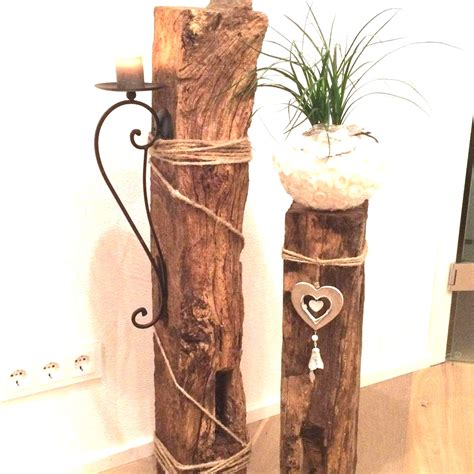 Holzstamm Deko Garten