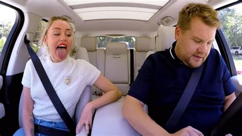 Miley Cyrus Uses Her Giant Tongue To Lick Stamps In Funny Carpool
