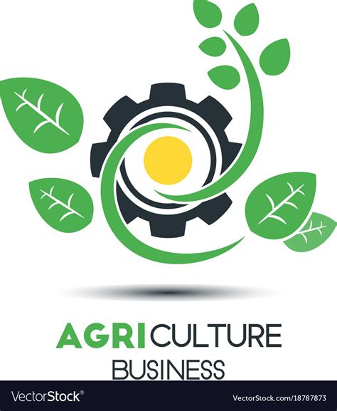Agriculture Business Logo Template Green Leaf Vector Image