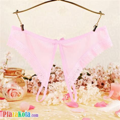 p599 jual celana dalam panties hipster pink transparan crotchless