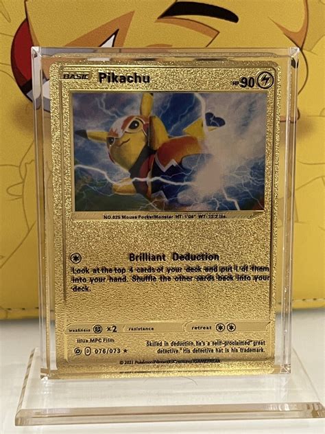 Pikachu Basic Shiny Gold Metal Collectible Pokemon Card Nm Values Mavin