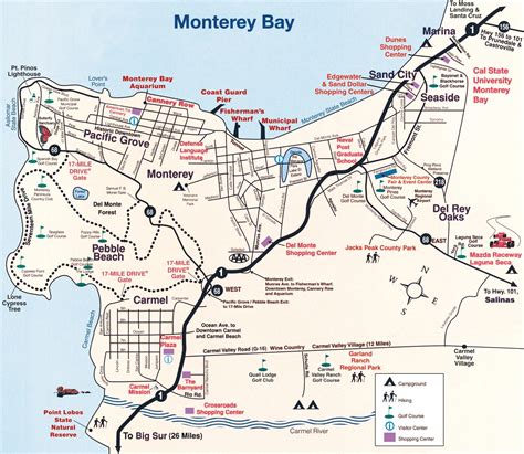 Map Of Monterey California Verjaardag Vrouw 2020