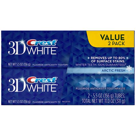 Crest 3d White Arctic Fresh Icy Cool Mint Flavor Whitening 11 Oz Twin Pack