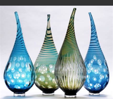 Bob Crooks Glass Voyage Vases Art Of Glass Blown Glass Art Glass Vase Glass Artwork Cut
