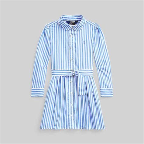 Polo Ralph Lauren Kids Dress Girls 4 6x Striped Cotton Shirtdress