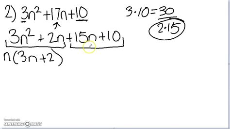 Factoring Trinomials Using Master Product Youtube