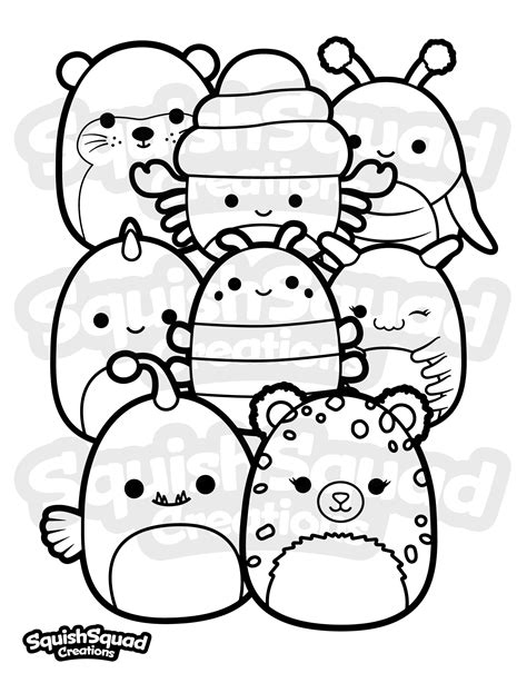 Squishmallow Coloring Page Printable Squishmallow Coloring Etsy Hong Kong