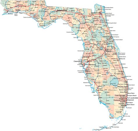 Florida Map And Florida Satellite Image