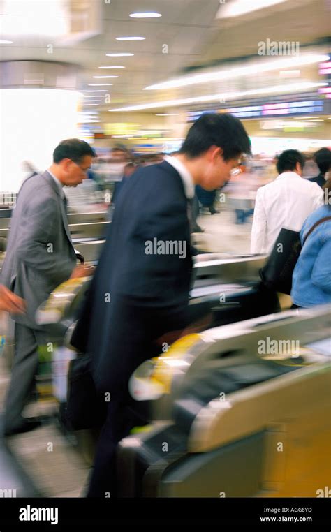 Rush Hour In Subway Station Tokyo Japan Stock Photo Alamy