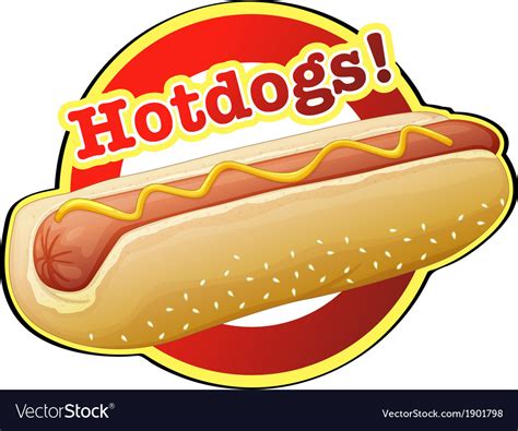 A Hotdog Label Royalty Free Vector Image Vectorstock