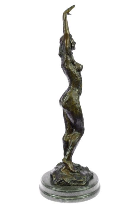 Sexy Female Bronze Sculpture On Marble Base Statue