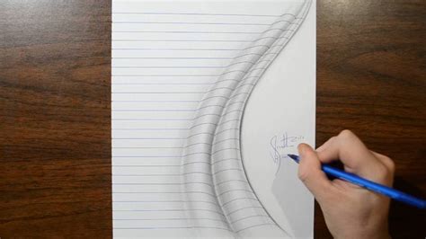 Time Lapse Drawing Line Paper Folds Trick Art Youtube