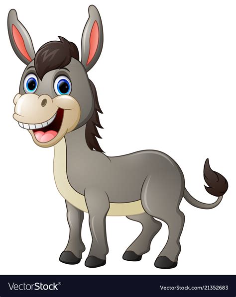 Cartoon Donkey Smile And Happy Royalty Free Vector Image