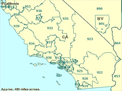 Digit Zip Code Map Of California United States Map
