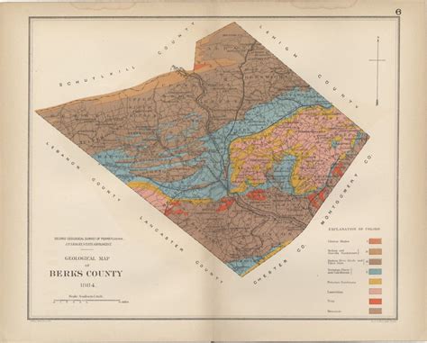 Geologic Map Berks County Pennsylvania Us Map Vintage World